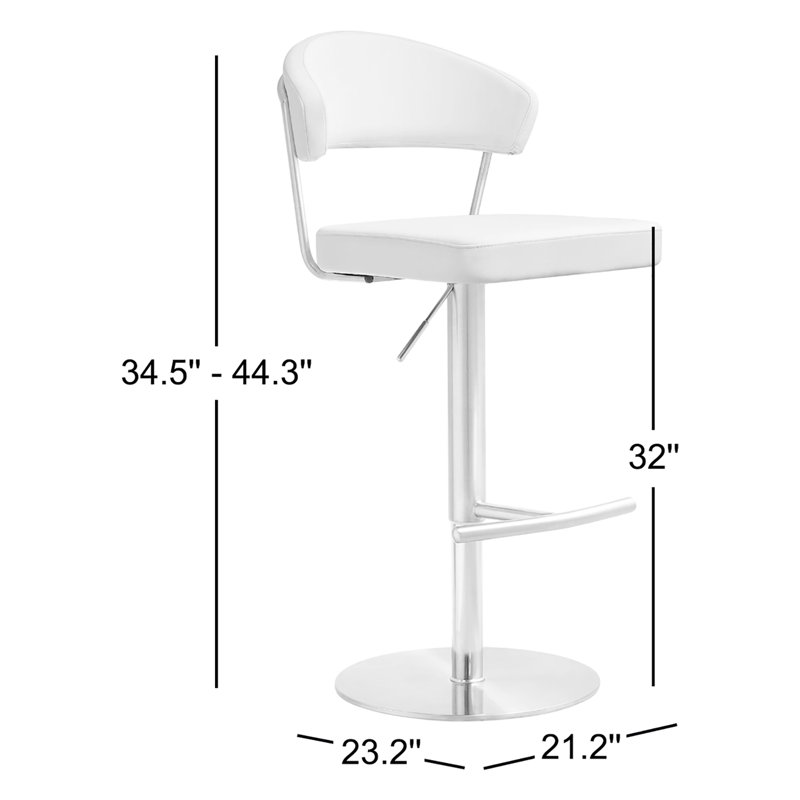 Swivel Upholstered Faux Leather Adjustable Height Counter Stool with Stainless Steel Frame, Black, Black, Black