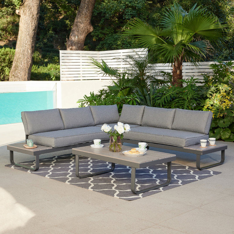 Alaz 5 - Person Garden Lounge Set with Cushions