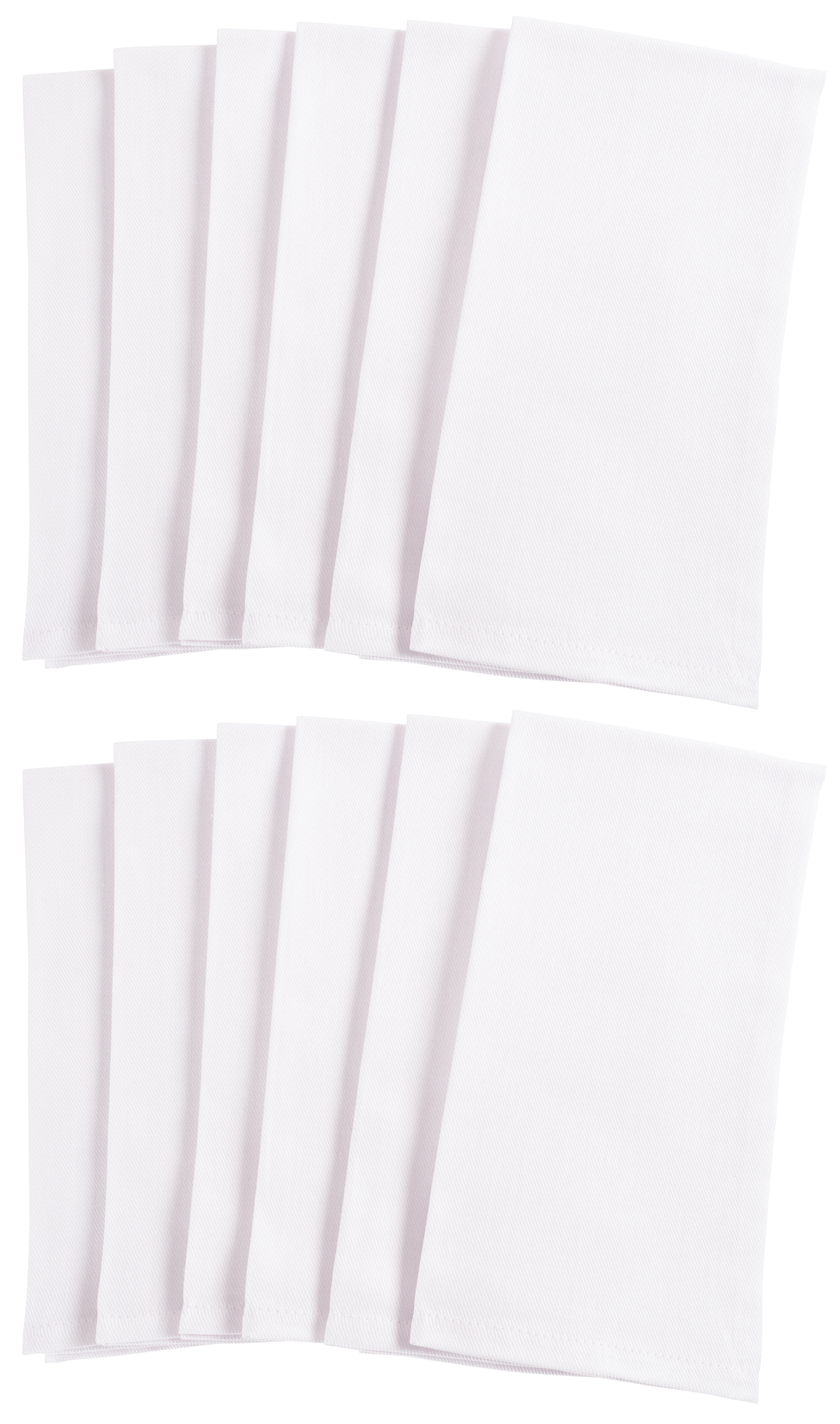 12PC 100% Polyester Restaurant Napkin Set Dinner Cloth White 20