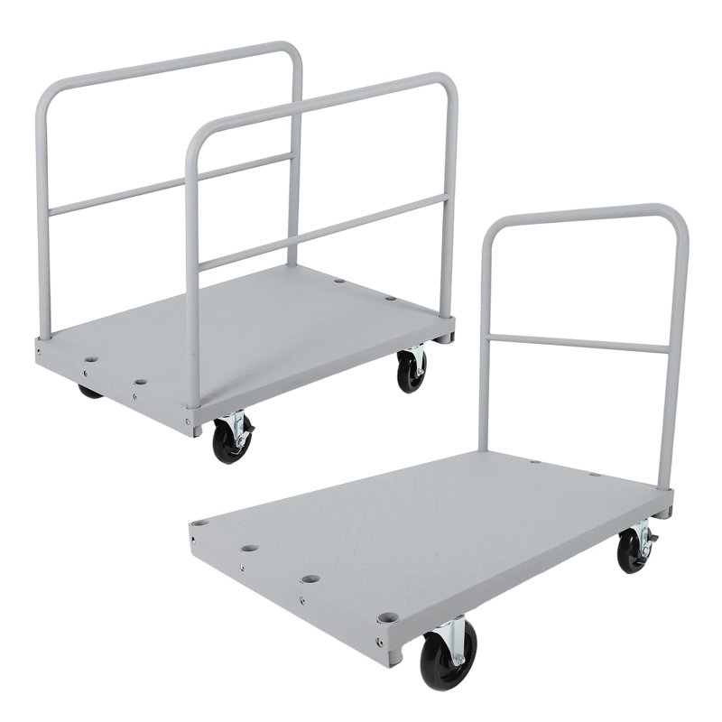 Chariot à panneaux en acier robuste 2 en 1, plateforme de 36 po x 24 po, capacité de 2 200 lb, panneau convertible et camion à plateau avec roulettes verrouillables