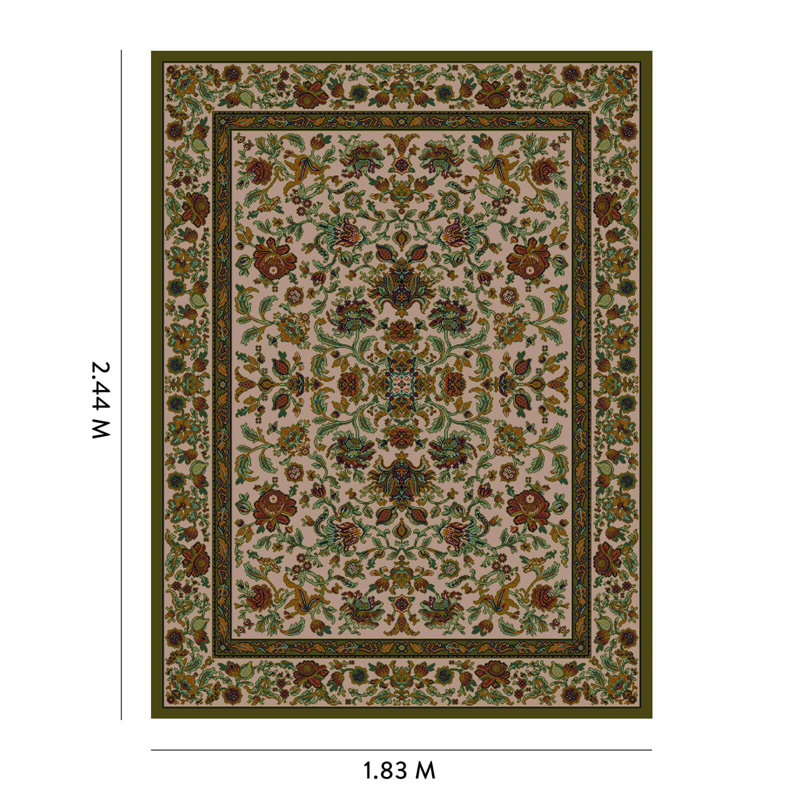 Artemis Machine Woven Wool Oriental Area Rug in Blush/Red/Black