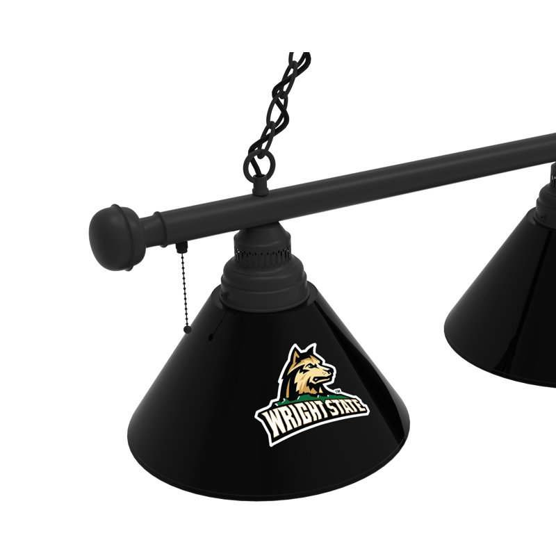 3 - Light Pool Table Lights Pendant, Black, Wright State Raiders