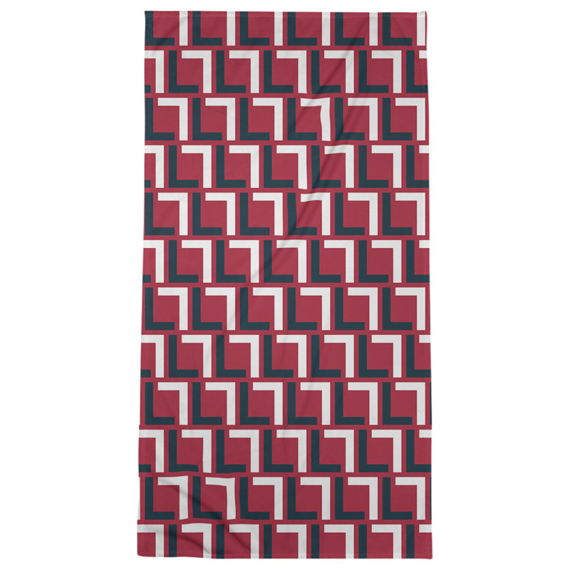 Beach Towel, Battle Red/Deep Steel Blue/White