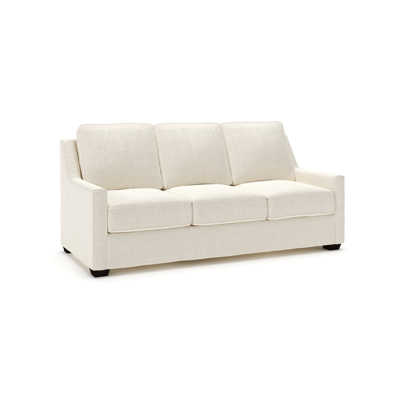 Canapé rembourré 80 po Gemi, Tissu performance bouclé Davis Pearl