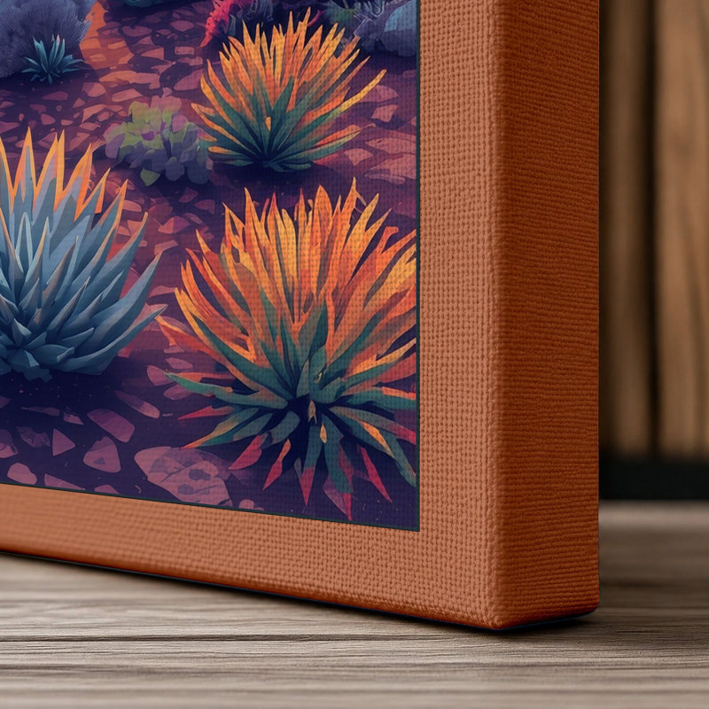 Desert at Dusk Landscape - Wrapped Canvas, 18x12 - 45.7 x 30.5 cm, Terracotta Border