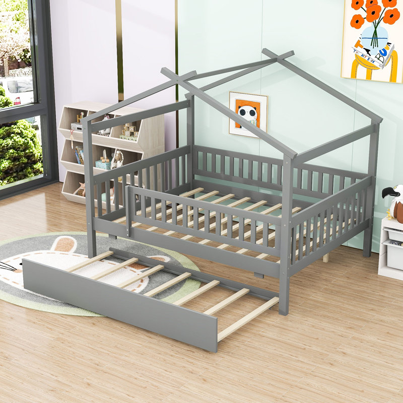 Iakup Kids Full with Trundle, Gray
