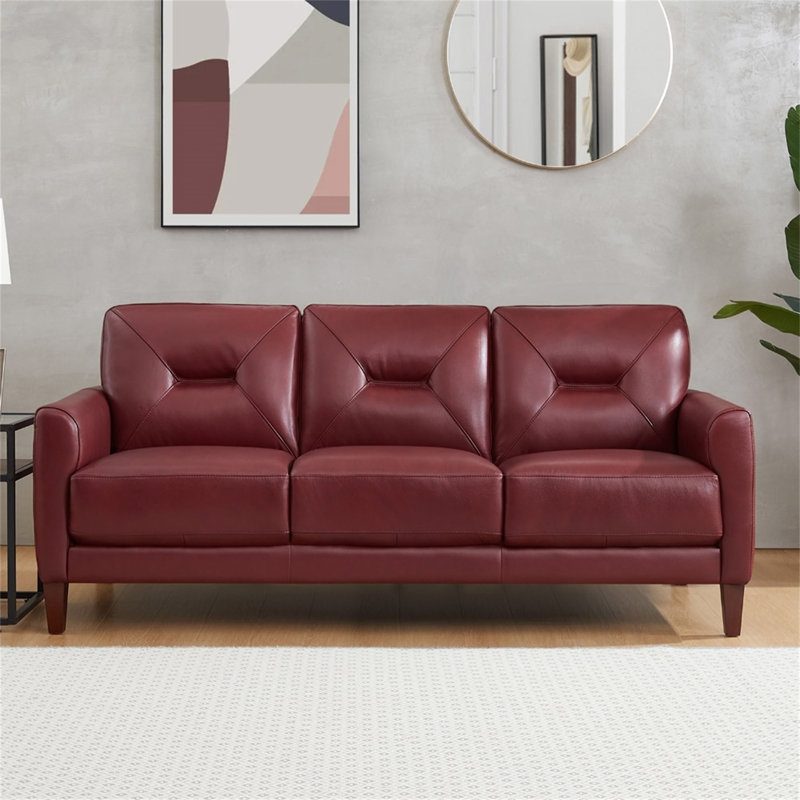 Brycelynn Heriberto 80Cm Round Arm Sofa Bed, Red