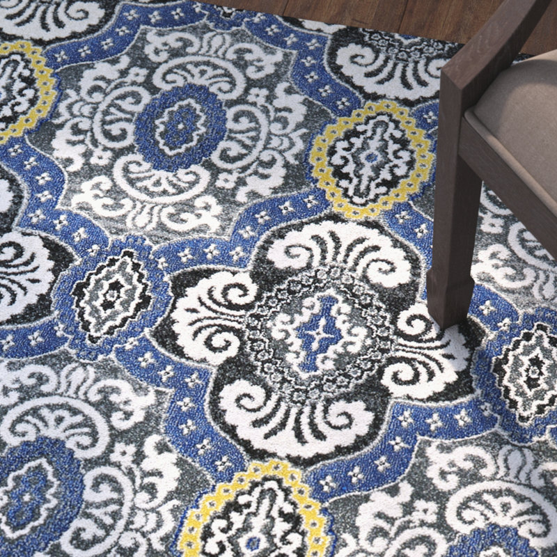 Tapis oriental indigo Albin, Rectangle 10 pi x 13 pi 2 po
