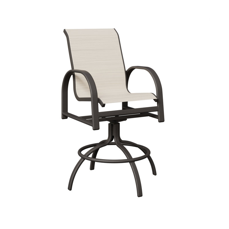 Chaise de bar pivotante Berlin Gardens, Ormeau Kozo, Graphite moucheté