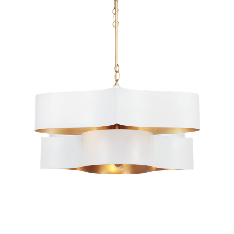 Grand Lotus 6 - Light Chandelier, Sugar White
