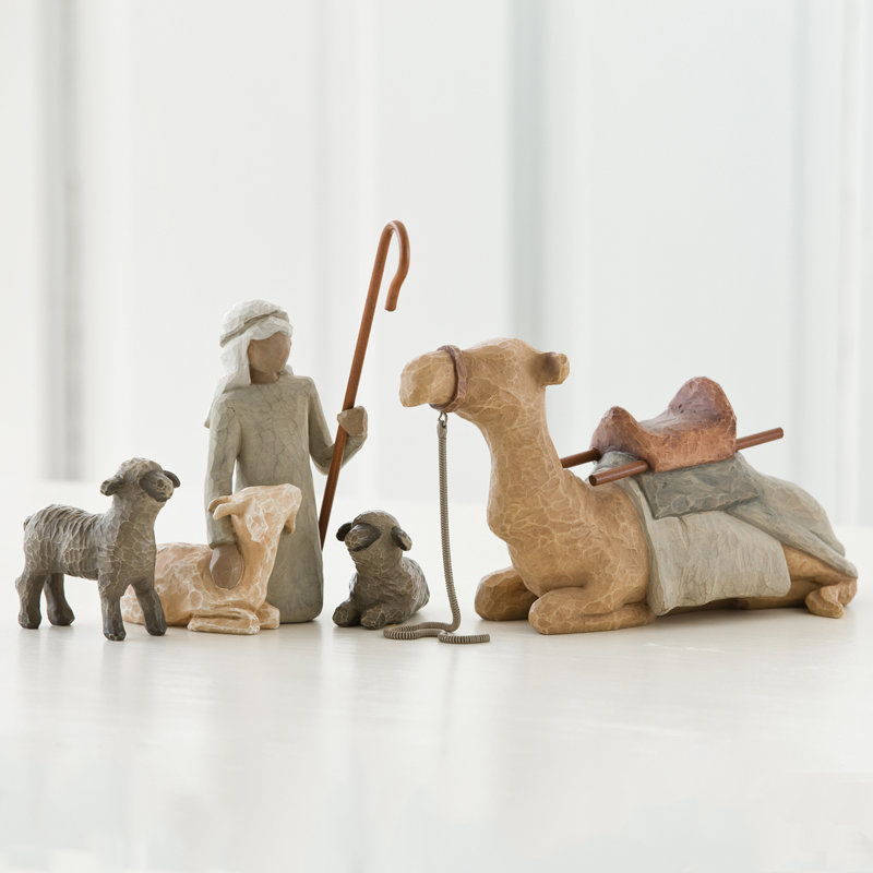 Willow Tree Nativity Shepherd And Stable Animals