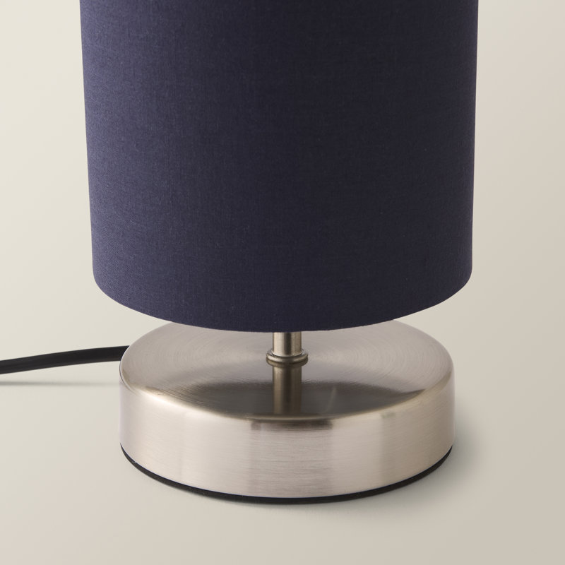 Romica Metal Table Lamp, Navy, Brushed Chrome, No