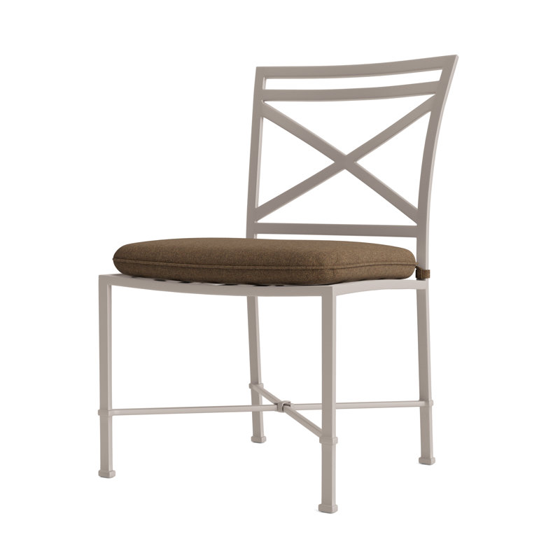 Venetian Outdoor Dining Side Chair, Brown, Fusion Moccasian, Dove Smooth