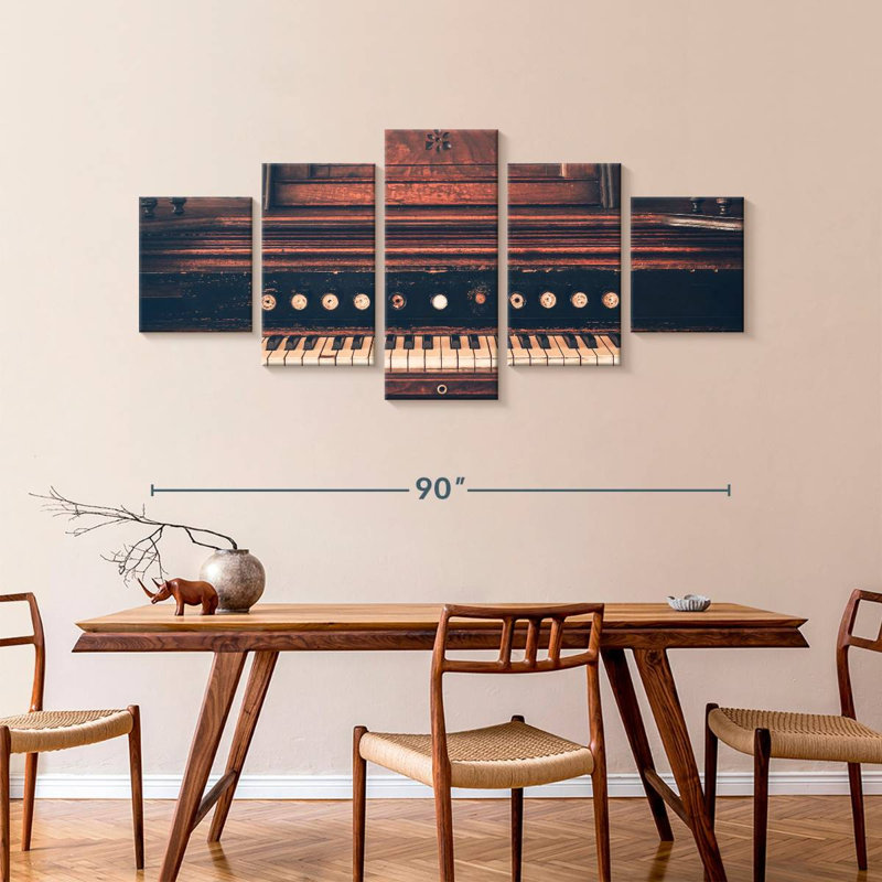 Piano en bois rétro, H 42 po x l 92 po