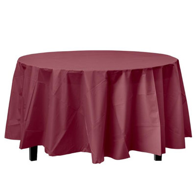 Nicole Fantini Plastic Disposable Round Tablecloth 84''