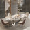 Modern Rectangular Rock Slab Dining Table Sets