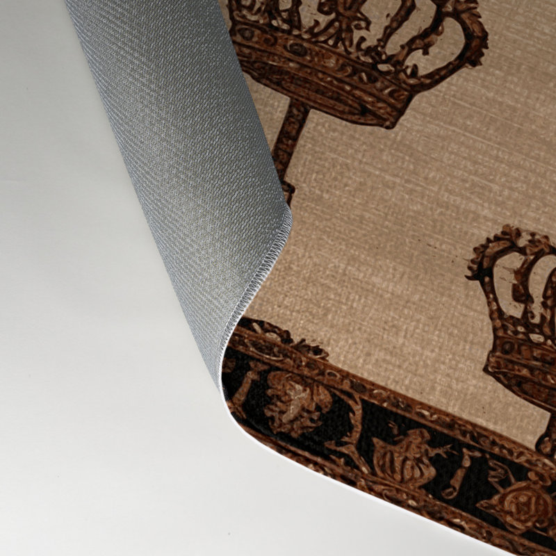 Tapis d'intérieur et d'extérieur brun français, Rectangle 5 pi x 7 pi