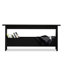 Banc de rangement noir moderne en bois massif pour hall d'entrée