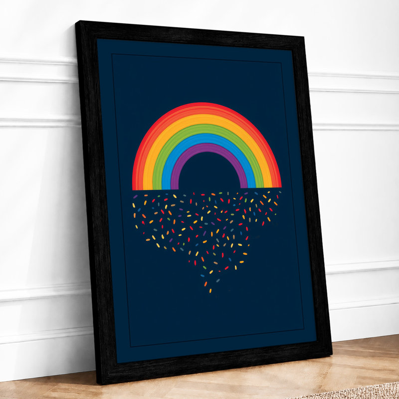 Rainbow Cascade Modern - Framed Print, A3 - 42.0 x 29.7 cm, Black