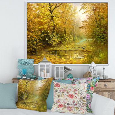 Road in Yellow Woodlands - Peinture sur toile