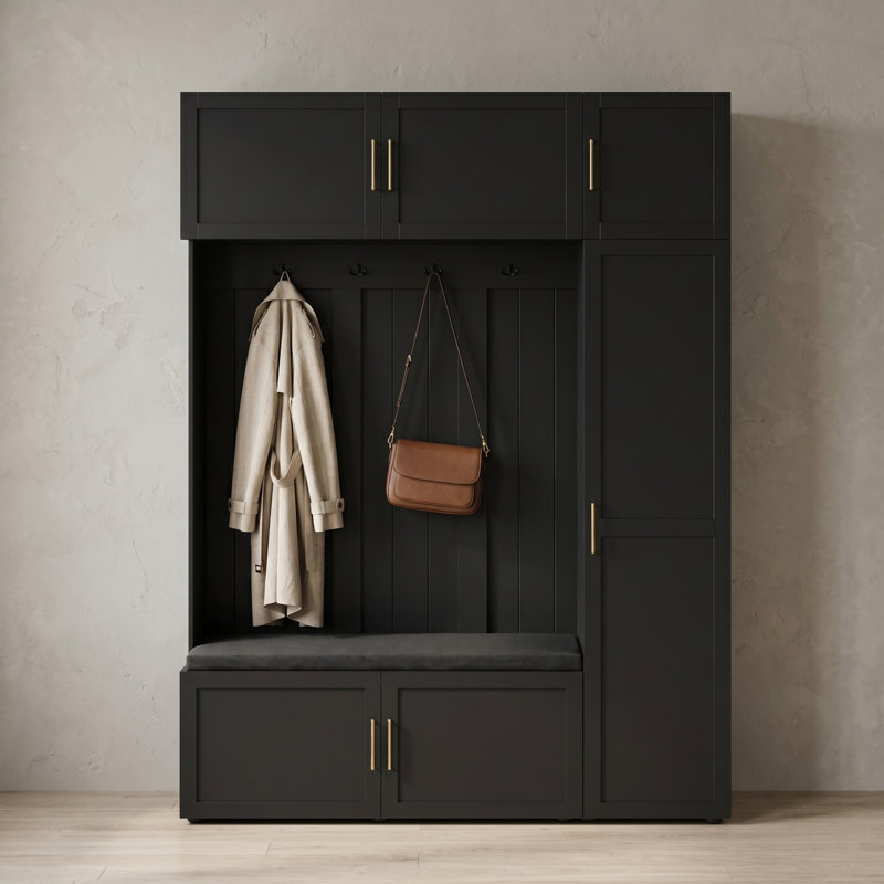 4-in-1 Hall Tree, Antique Black