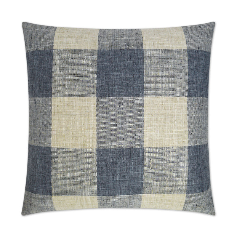 Check Please Pillow Cover & Insert, Blue, Square 22"