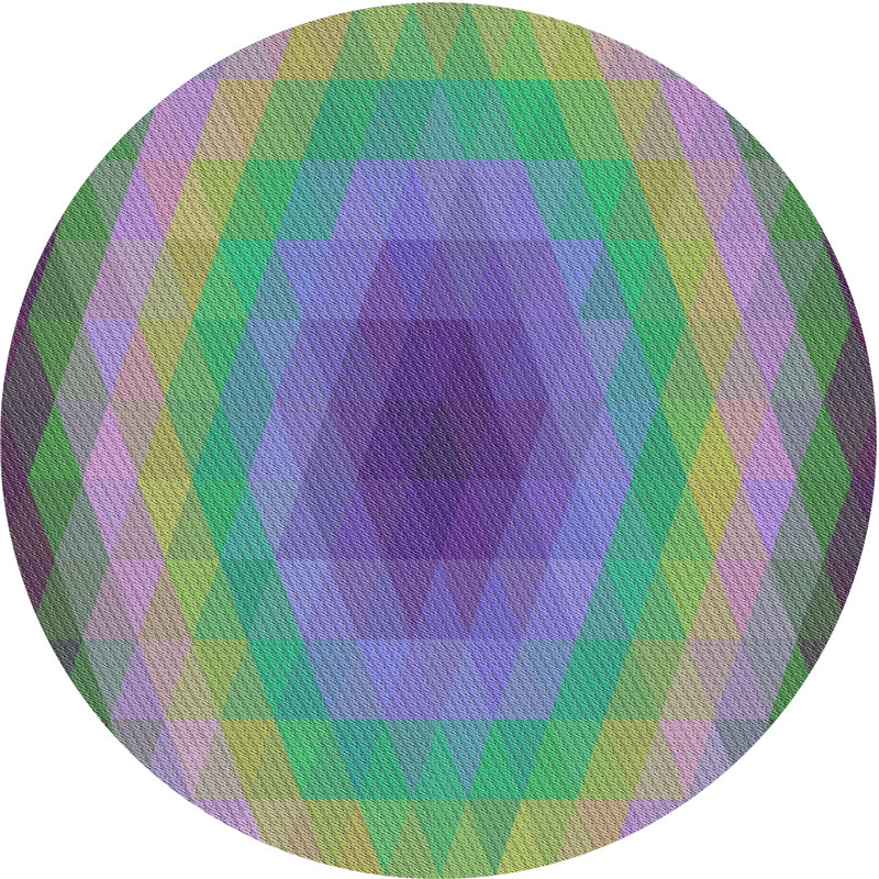 Tapis mauve à motif géométrique Knaack, Rond 4 pi