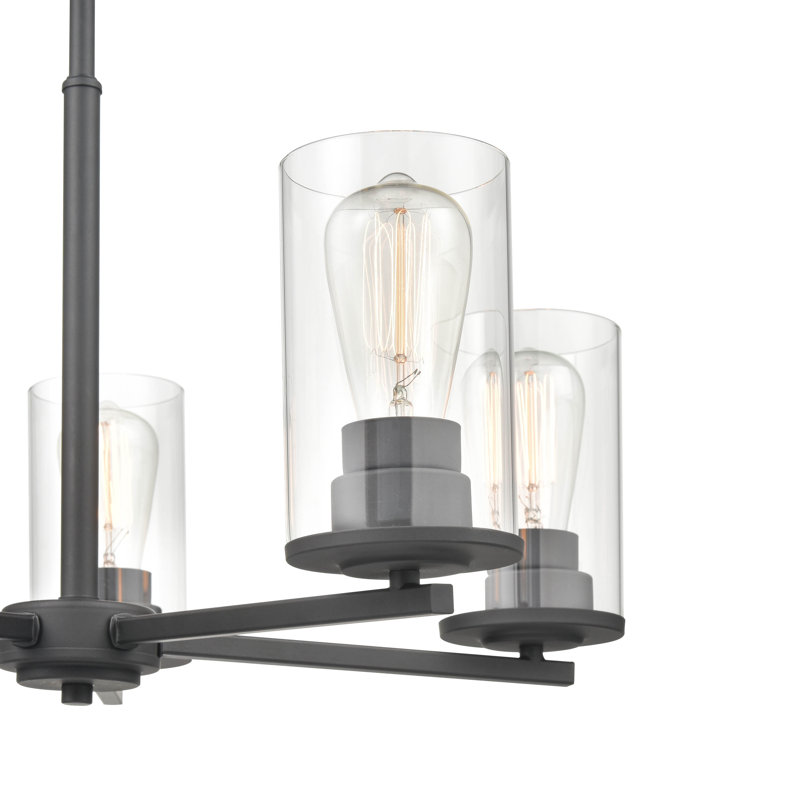 Lustre traditionnel à 5 lumières Verlana, Noir mat