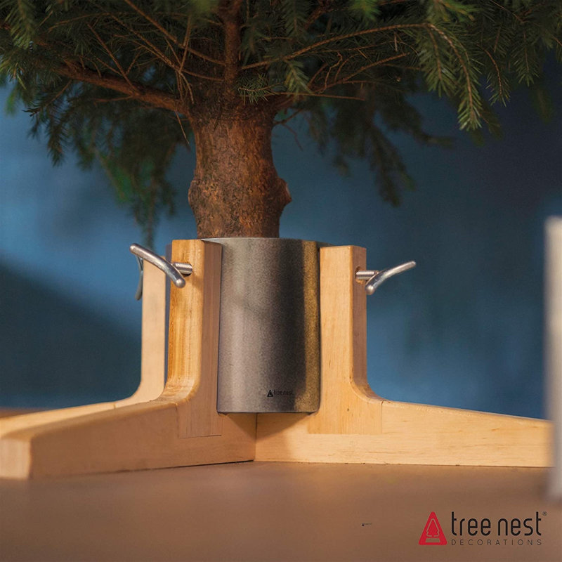 Rustic Live Tree Stand, 7" H x 22" W x 22" D, White
