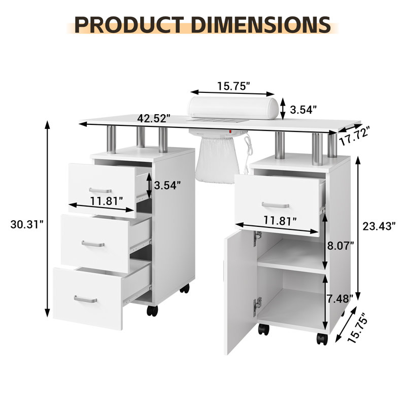 Poste de travail à clou, White