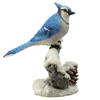 4.72 in H Blue Jay Poly Resin