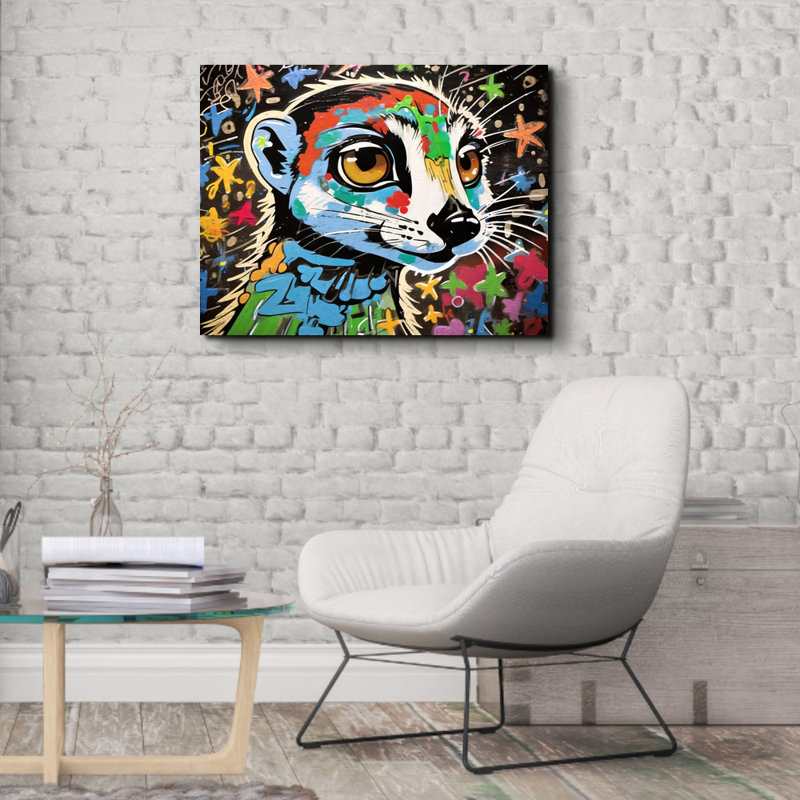 "Suricate Graffitianimals" sur toile, H 15 po x l 18 po