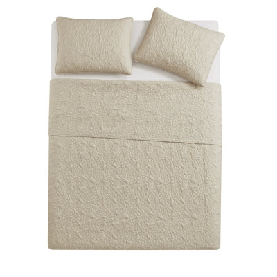 Seashell 3-Piece Solid Pinsonic Coastal Quilt Set