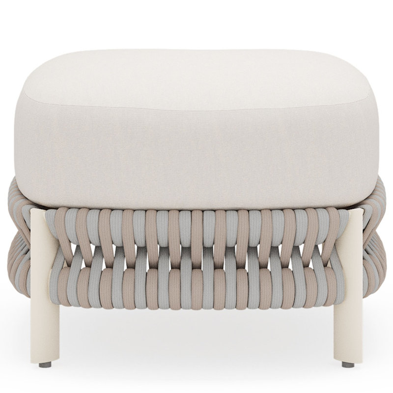 Eve Outdoor Ottoman, Chestnut Brown
