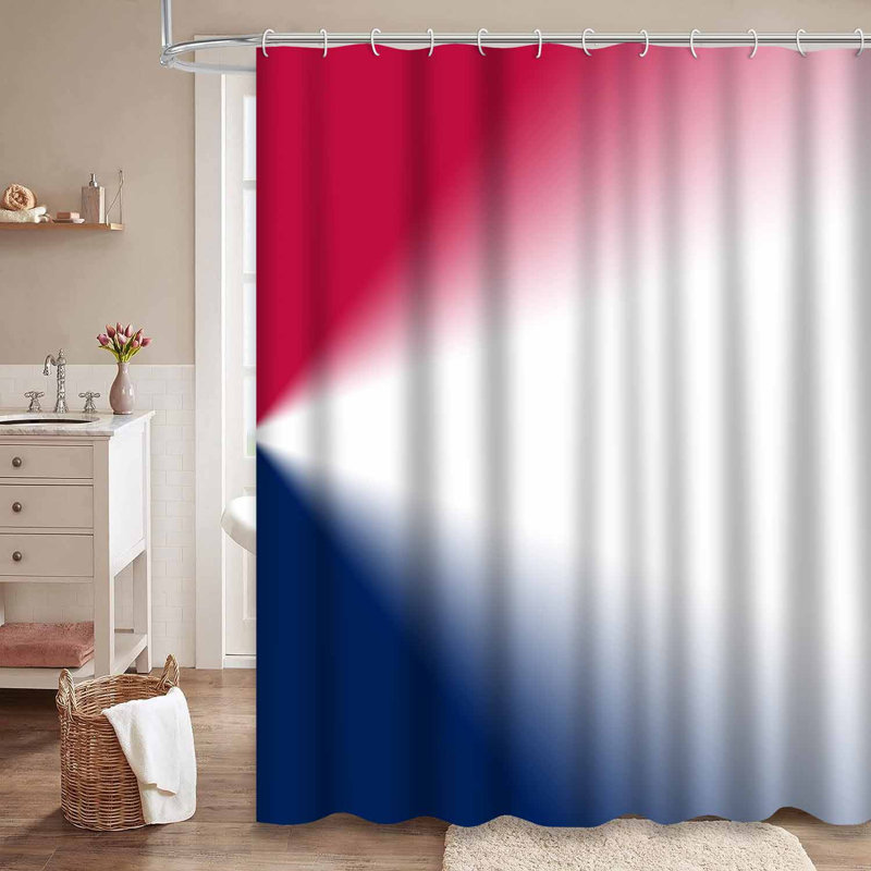 Rideau de douche bleu imperméable, rideaux de douche pour la salle de bain avec 12 crochets, 72" L x 84" W