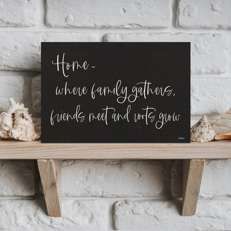 Home - Where Family Gathers Abstract Contemporary Architecture Wall Art Print, 30.48cm H x 45.72cm W