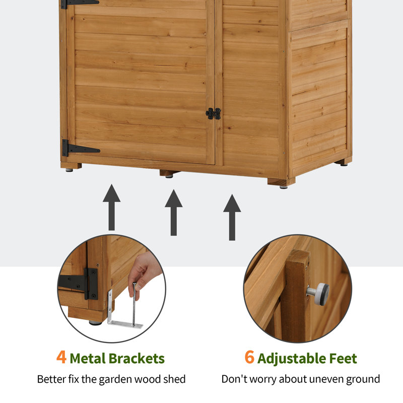 3 ft. 8 in. W x 2 ft. 5 in. D Outdoor Storage Shed with 3 Shelves and Lock