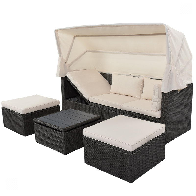 Akaia 5 - Person Patio Conversation Set with Cushions, Beige
