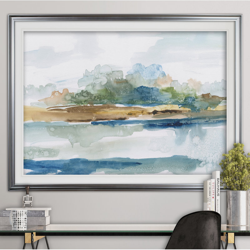 Alexandrine Blue Solace - reproduction de cadre photo, H 30 po x l 40 po x P 1,5 po, Argent