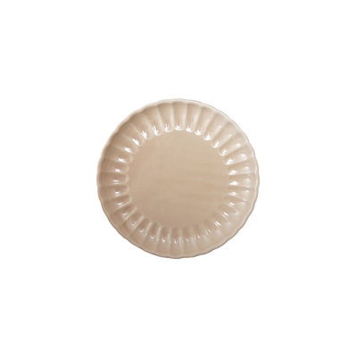 Round Stoneware Fluted Plate With Reactive Glaze