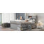 Structure de lit plateforme avec tablettes et tablettes de rangement Christiano-1338684266