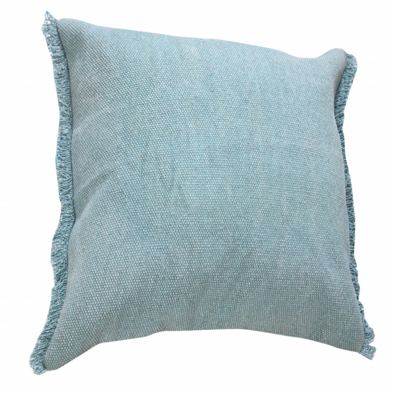  100% Cotton Throw Square Pillow Cover & Insert, Corydalis Blue/Light Blue
