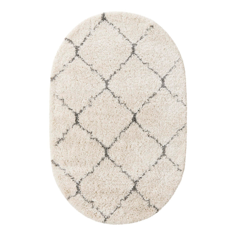 Fenn Ivory Area Rug, Oval 4'1" x 6'1"