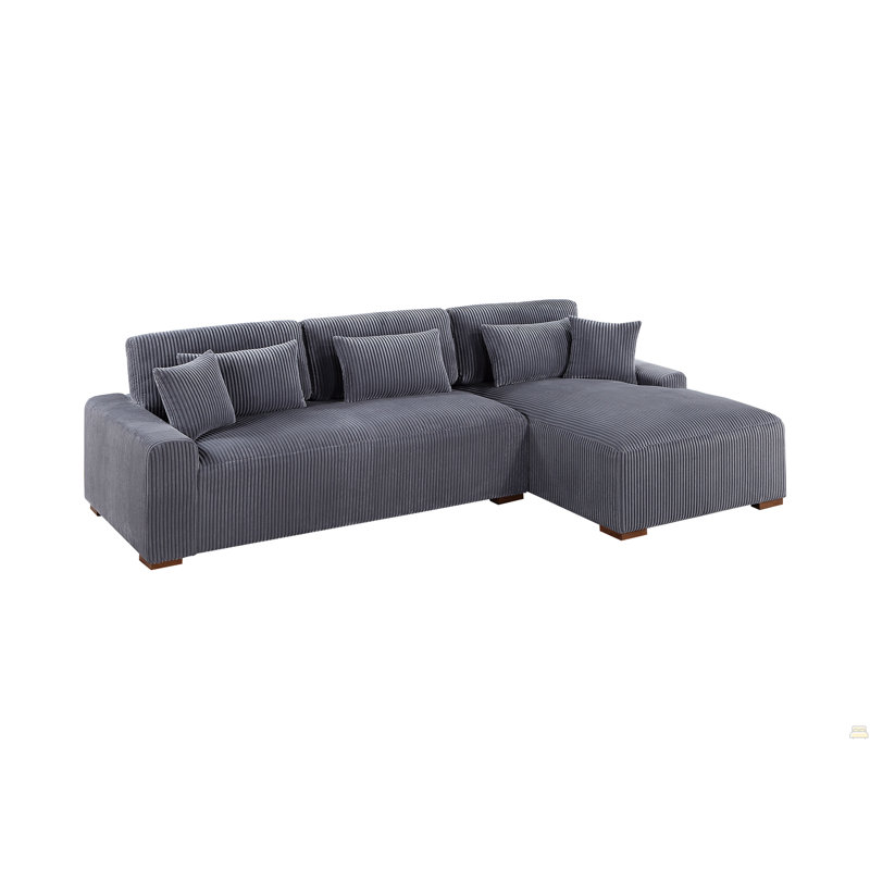 Ensemble de canapé modulaire en velours côtelé 2 pièces Modern