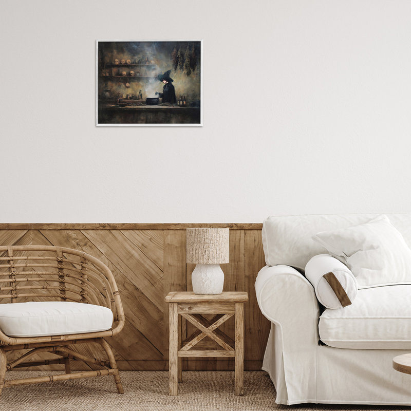 «Witch's Cauldron Brew», dessin par Arlington Prints, H 11 po x l 14 po, Estampe numérique encadrée blanc bord de mer