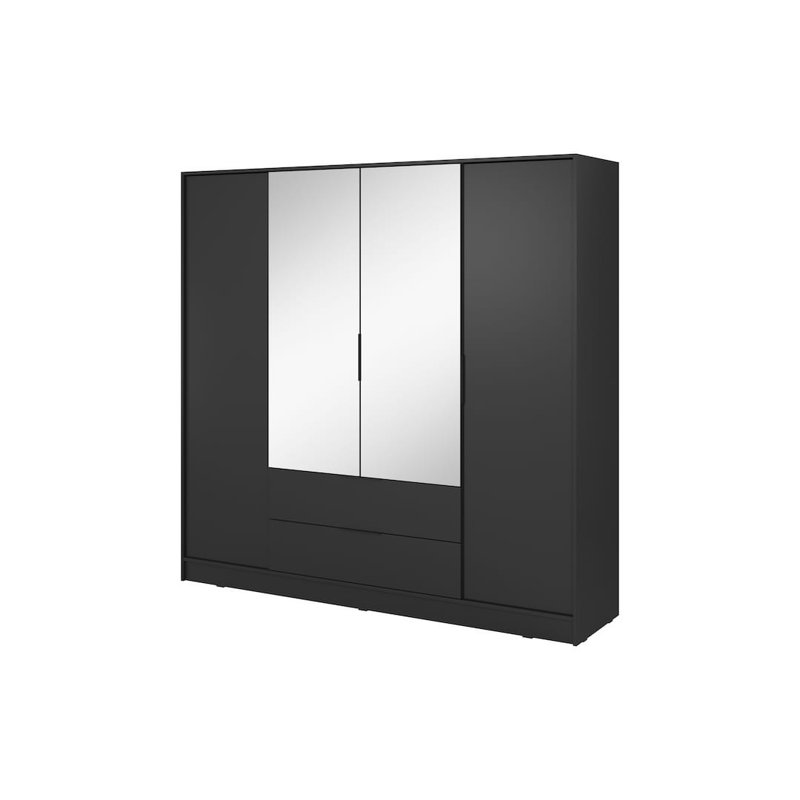 Bonface 2 Door Manufactured Wood Wardrobe, Black