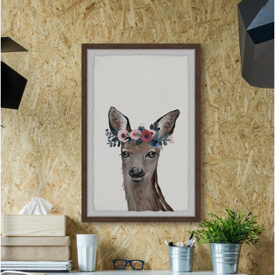 'Obey 'Floral Crowned Deer' Framed Print