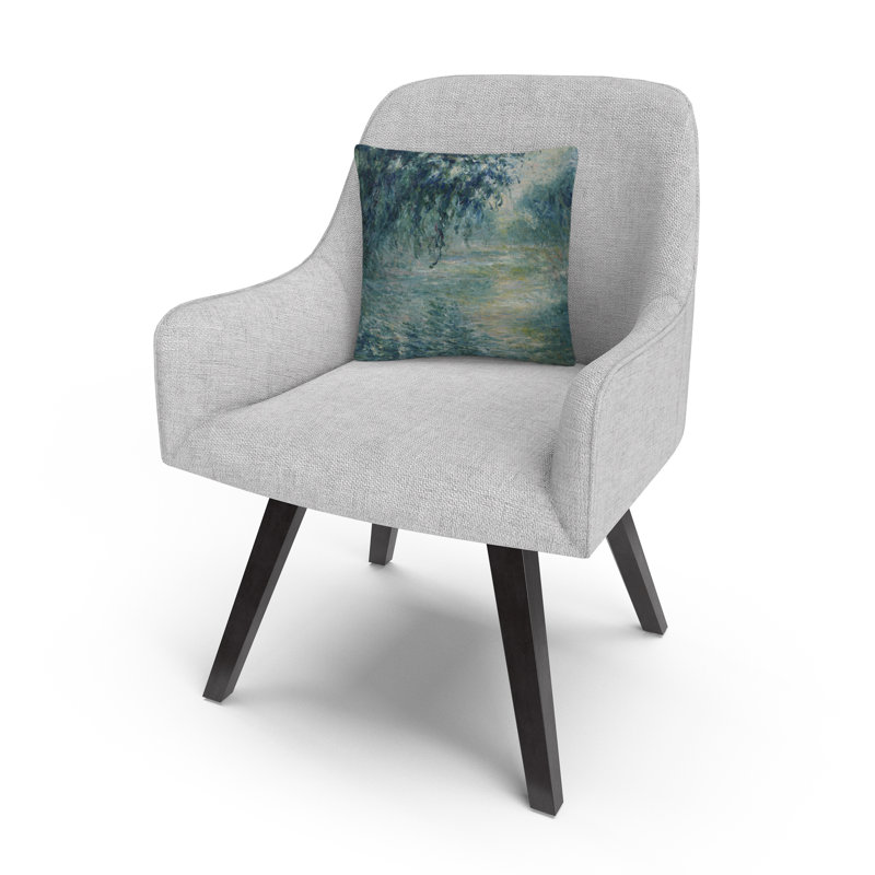 Monet 'Morning On The Seine' 16" x 16" Polyester Outdoor Throw Pillow
