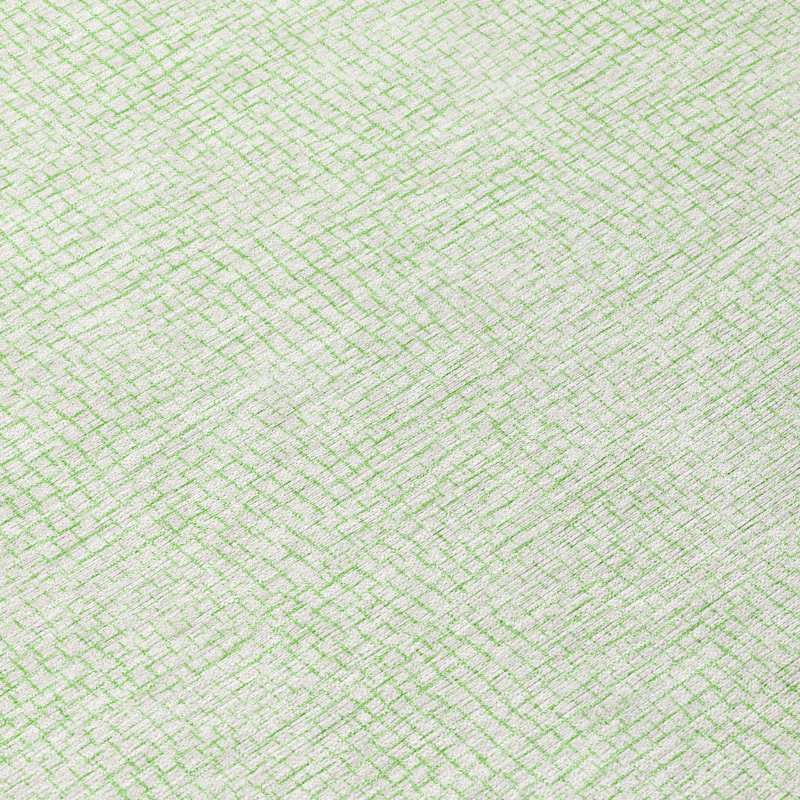 Mint Geometric Pattern Washable Synthetic Runner Rug