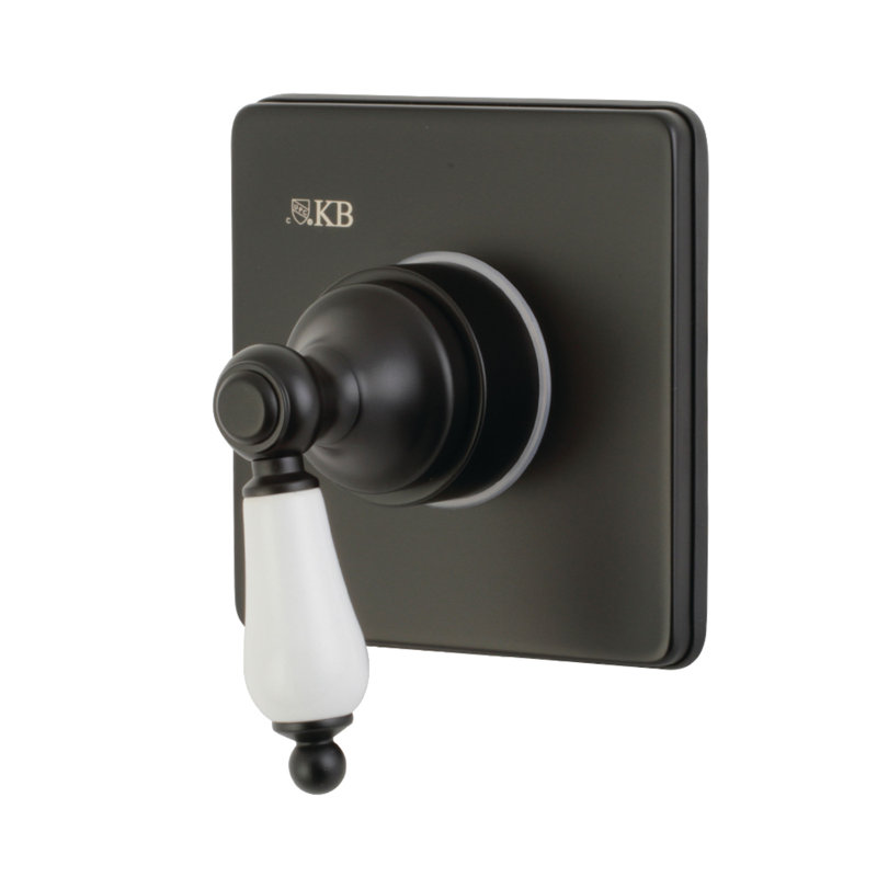 Kingston Brass Single-Handle Wall Mount Three-Way Diverter Valve with Trim Kit, Matte Black